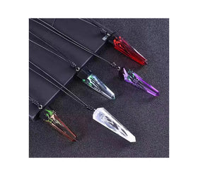 Vintage Handmade Splicing Unisex Woven Rope Chain Fashionable Ocean Scenery Resin Wood Pendant Necklace Jewelry