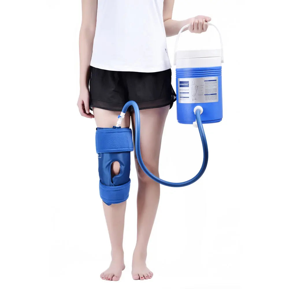 Evercryo Cryotherapy Air Pressure Leg Wrap Ice Cold Compression Therapy Machine System for Knee Ankle Pain Relief Durable