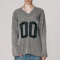Custom Men Soild Color Knit Football Jersey Khaki Drop Shoulder V Neck 100% Acrylic Knitted Sweaters Pullover for Men