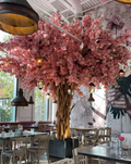 14ft Tall Artificial Cherry Tree Wedding Decorative Fiberglass Art Tree with Real Wood Leaves Made of Durable Plastic