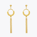 Latest 18K Gold Plated Stainless Steel Jewelry Bead Round Hoop Chain Tassel Drop Earrings Waterproof for Women Earrings E241618