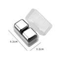 2PCS Wholesale 304 Stainless Steel Wine Ice Cube Quick-Frozen Metal Beer Ice Stone With PP Box