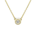 Simple Design Solid 14K Real Gold Round Shape Ball Pendant with Diamond Necklace for Women Gift Party Jewelry Customized
