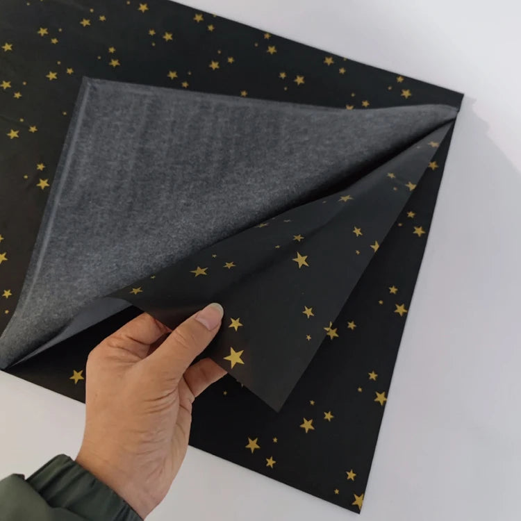 Custom Design logo Black Printed Wrapping Gift Packaging Kraft Tissue Paper with logo