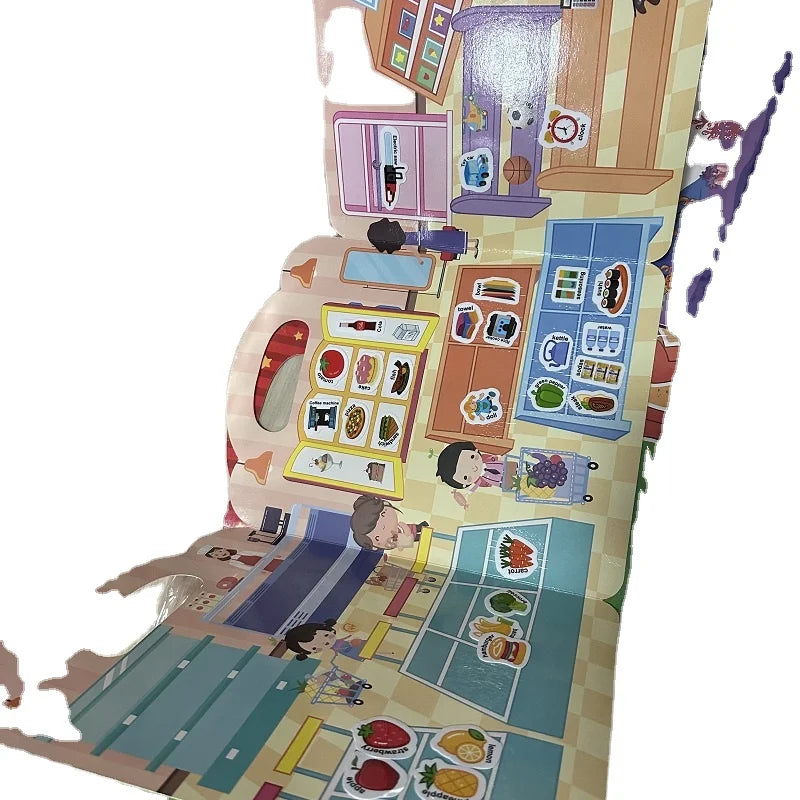 Children's Quiet Book Repeated Sticker Cartoon Puzzle Diy Toy Removable Sticker Books Kids Bubble Jelly Stickers