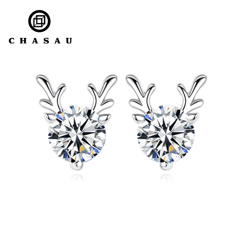 New Style GRA Certification 925 Sterling Silver 4mm 0.3ct Round Cut Moissanite 3 Prong Stud Earrings for Bridal Women