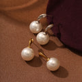 Minimalist Women's Shell Pearl Bijoux Ensemble Femme Luxury 18k Pvd Gold Plated Stainless Steel Waterproof Stud Earrings