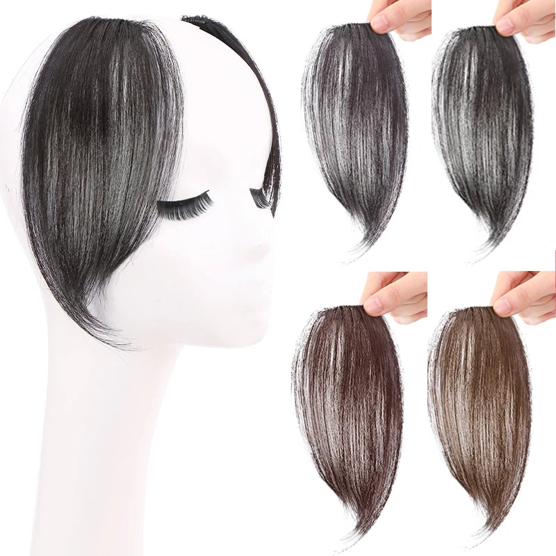 Zigzag Bangs Wig Women's Human Hair Piece Bangs Split on Both Sides  Invisible Beauty Bangs Hair Wigs