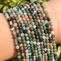Wholesale Faceted Indian Agates Onyx Stone Beads 2/3/4mm round Beads for Jewelry Making DIY Bracelet