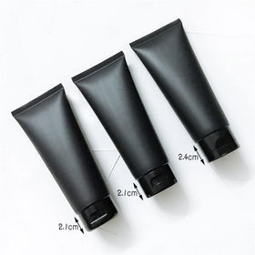 100ml Soft Squeeze Matte Black Plastic Cosmetic Tube With Flip Top Lid 3.4fl.oz. Plastic Cosmetic Facial Cleanser Tubes
