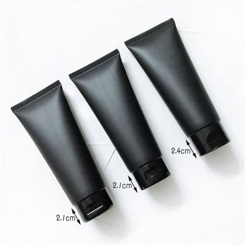 100ml Soft Squeeze Matte Black Plastic Cosmetic Tube With Flip Top Lid 3.4fl.oz. Plastic Cosmetic Facial Cleanser Tubes