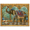 Vintage Painting DIY Indian Elephant Painting by Numbers Kits Acrylic Paint on Canvas Home Wall Art