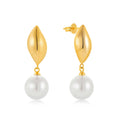 QX Custom Oem Fine Jewelry Luxury Christmas Gift 925 Sterling Silver 18k Gold Plated Stud Women Pearl Stud Drop Earrings