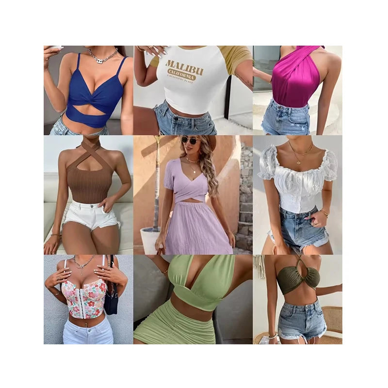 New Women's Polyester Bulk Clothing Apparel Stock Wholesale Garment Bale High-quality Fashion Design