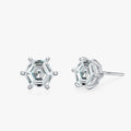 Ailmay Genuine 925 Sterling Silver Charm Hexagon Clear Zircon Stud Earrings for Women Classic Wedding Statement Jewelry