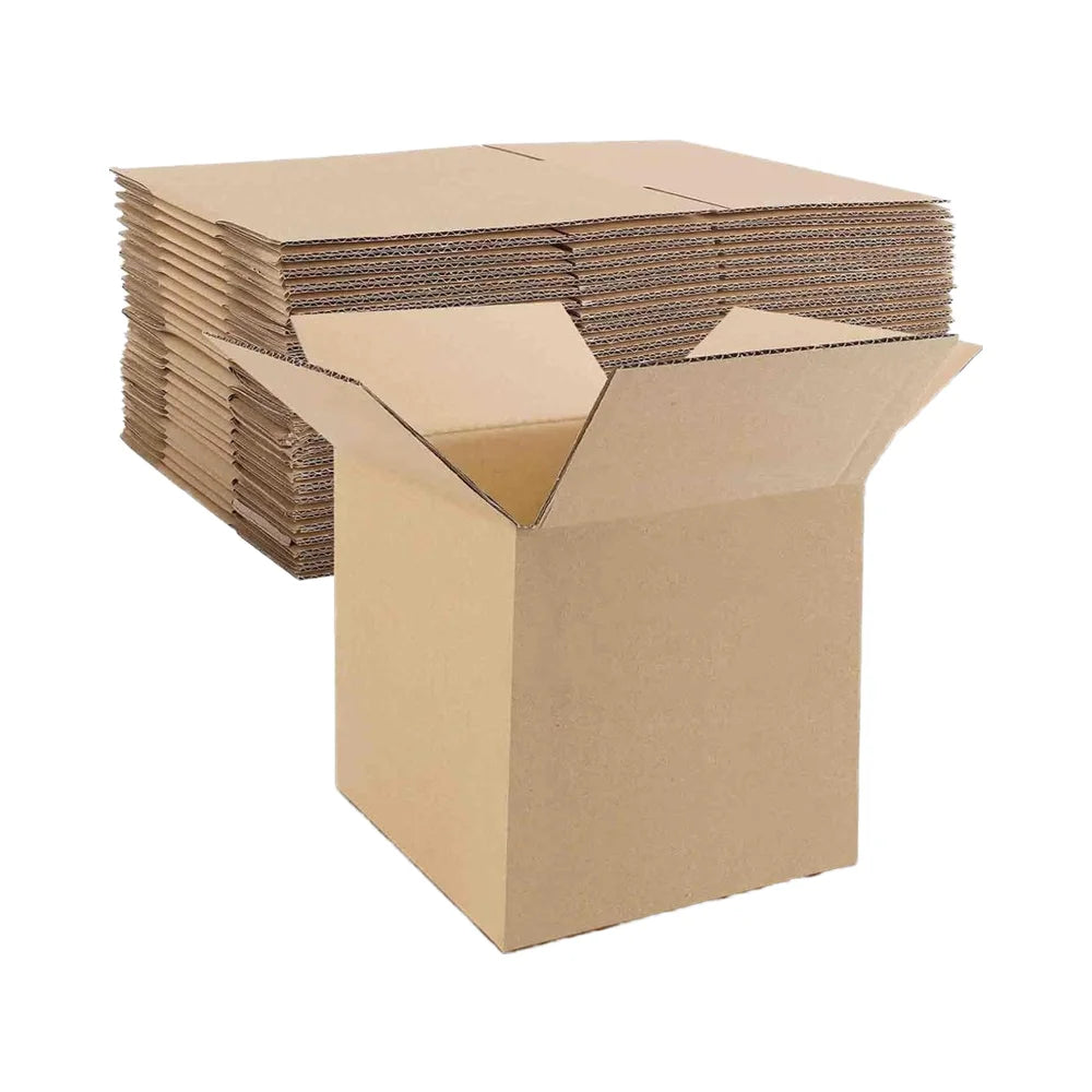 7x7x7 Inches Corrugated Kraft Paper Folders Small Business Shipping Mailing and Moving Packaging with Vanishing Mat Board