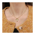 Chris April Vintage Stainless Steel PVD Plated Organic Texture Bumpy Heart Pendant Snake Chain Necklace