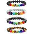 AA016382 Beaded Bracelet Natural Healing Balance Beads Yoga Volcano Healing Energy Lava Stone Bracelet Wholesale