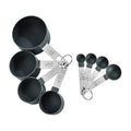8-Pack Eco-Friendly Kitchen Measuring Cups and Spoons Set Stainless Steel Handles Plastic and Metal Material for Liquid Usage