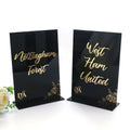 Luxurious Wedding Table Place Cards Mirror Acrylic Stands With Different Laser Cut Name Tags in Mirror Acrylic Table Number