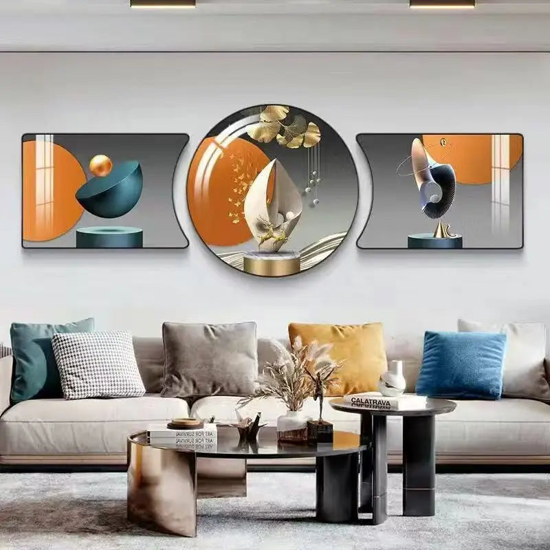 350CM Set3   Hanging Paintings Wall Decoration Living Room TV Sofa Background Crystal Home Wall Decor Dropshipping