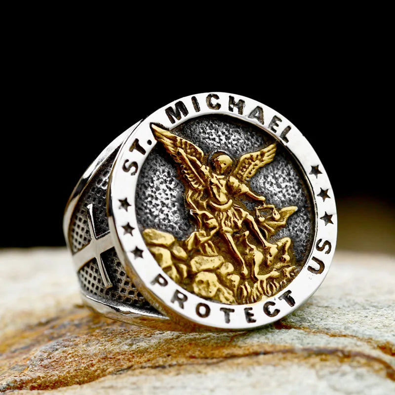 SS8-855R Steel Soldier Cool France Style Stainless Steel Silver Christian Lorraine Cross Rings for Men Women