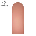 Peach New Fashion Cream Beige Nude Unique Curved Arched Shape Vegan PU Non-slip Yoga Mat With Custom LogoYoga Rug Mat De Yoga