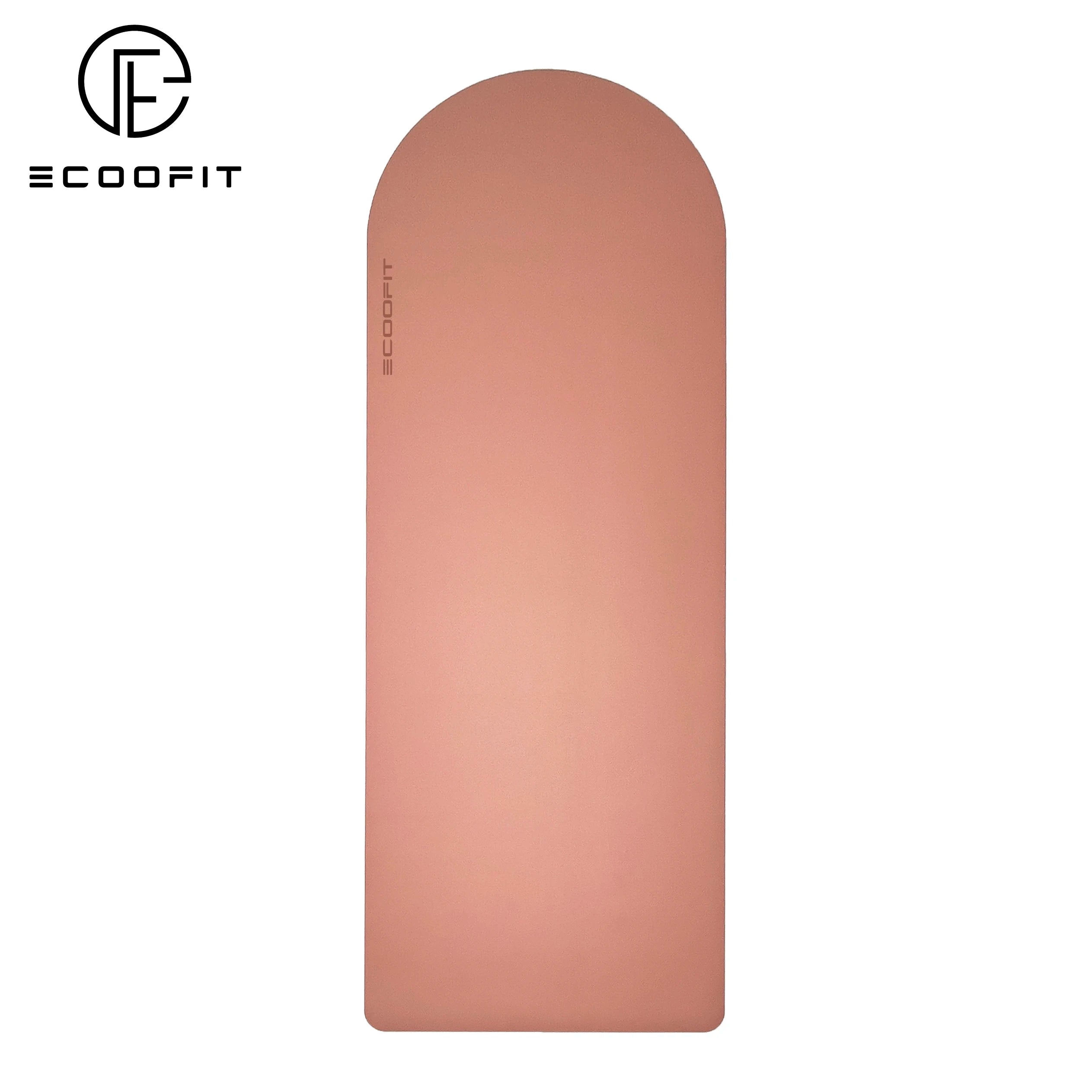 Peach New Fashion Cream Beige Nude Unique Curved Arched Shape Vegan PU Non-slip Yoga Mat With Custom LogoYoga Rug Mat De Yoga