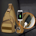 Shuoyida Crossbody Bag Travel Gym Sport Hiking Shoulder Bag with USB Charger Port Bottle Holder