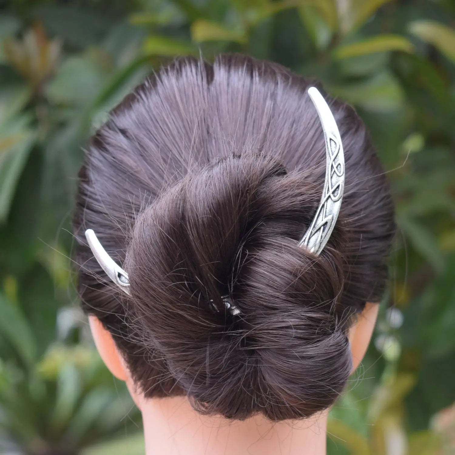 Witchy Vintage Unique Celtics Knot Raven Crescent Moon Hair Forks Moon Shape Hairstick