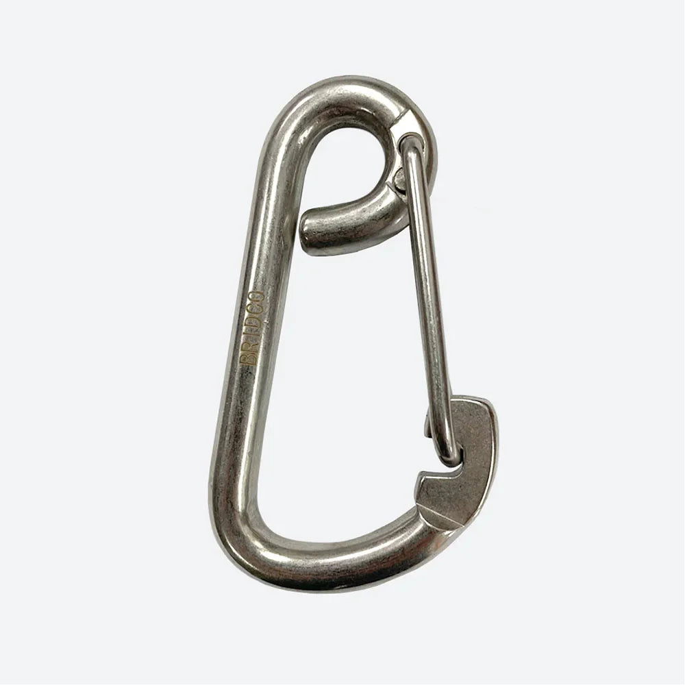Industrial Stainless Steel 304/316 Keychain for Mining and Heavy Industry Smooth Mountain Buckle Hook with Plain Finish