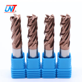 UNT Solid Carbide Fresa Coating CNC 4 Flutes Unequal Helix Square End Mill Cutters for Stainless Steel