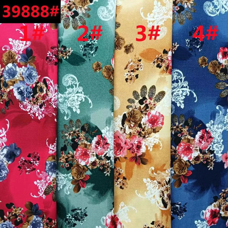 Best Selling Custom 100% Printed Viscose Rayon Fabric 110GMS 45S Floral Irregular Designs Pattern Soft Beautiful for Dress Shirt
