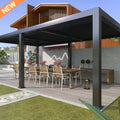 Modern Minimalist Style 6x4m Electric Aluminum Waterproof Pergola with Adjustable Louvers MegaBDM