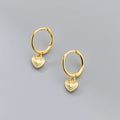 Romantic Love Heart Pendant Unique Design 925 Sterling Silver Jewelry Gold for Women's Fashion Sweet Party Wedding Earrings