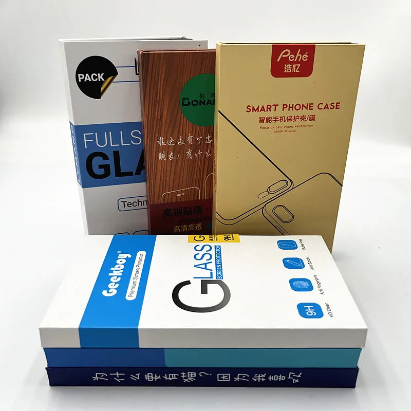 Custom logo Box for Tempered Glass Mobile Phone Screen Protector Paper Box