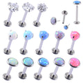Threadless Opal Zircon CZ Helix Ear Tragus Cartilage Earring Easy Wear Lip Ring Body Piercing Jewelry Main Stainless Steel