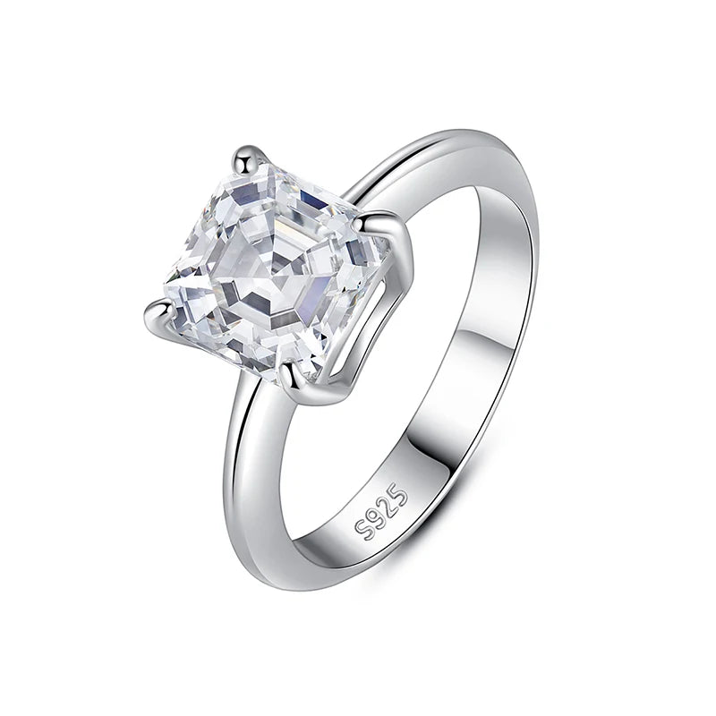 Luxury Korean Woman Sterling Silver Jewelry Fashion Cubic Zirconia Engagement Diamond Wedding Ring