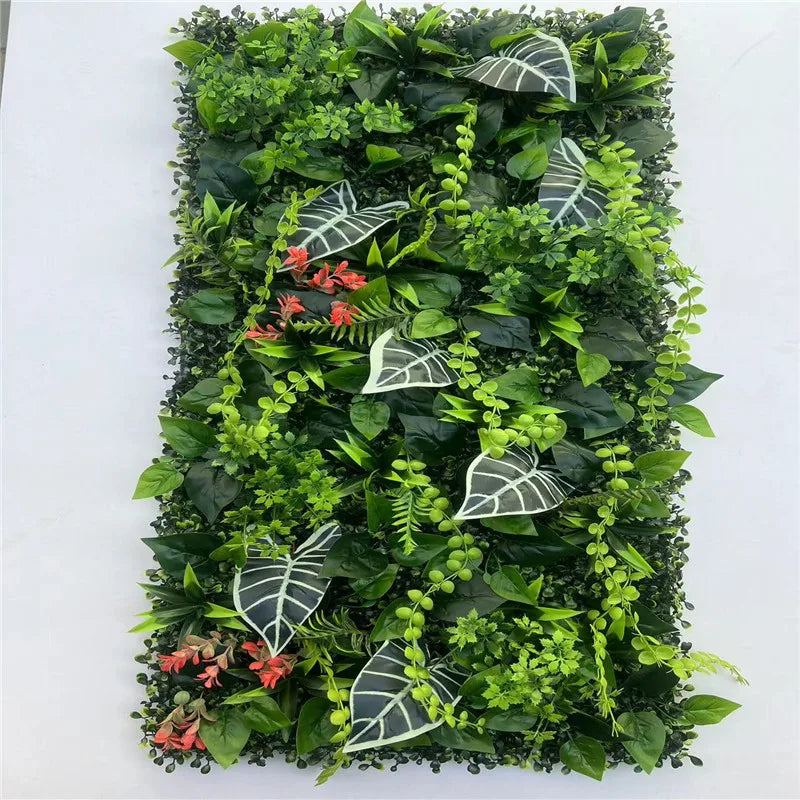S056 Artificial Green Wall Panel Decor Green Artificial Grass Plant Wall Tile Outdoor Indoor Grass Wall for Garden Home Decor