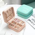 Small Travel PU Leather Zipper Closure Earring Jewelry Storage Box Organizer Custom Logo