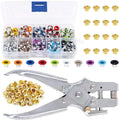 400Sets 3/16 Inch(4.5mm) Multi-11Colors Metal Eyelets Grommets Kit With Hole Punch Plier for Leather Canvas Clothes Belt Bag