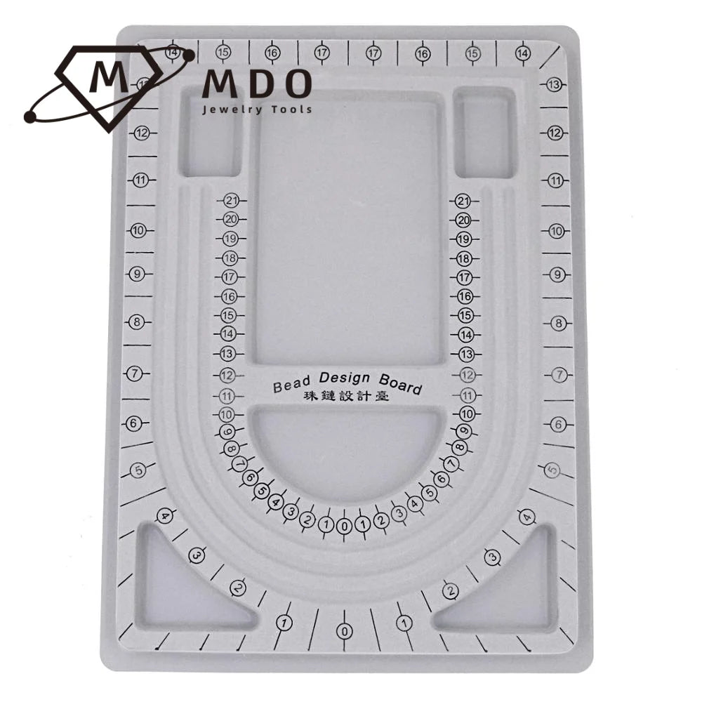 Bead Design Board and Gray Flock With Lid Bracelet Necklace Making Bead Tray Flocked Bead Design Board for Jewelry DIY Making