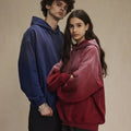 Sun Faded Distressed  Hoodies Vintage Acid Wash Heavyweight Cropped 100% Cotton Oversized Pullover Unisex Fleece Sweatshirts