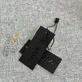 Luxury Customized Black Paper Tag Letterpress Embossed logo Garment Label Black Foil UV hang Tag with String for Clothing