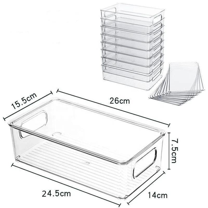 Stackable PET Plastic Storage Bins Rectangle Organizer for Pantry Multi-Use Large Bin for Food Organization Injection Technics