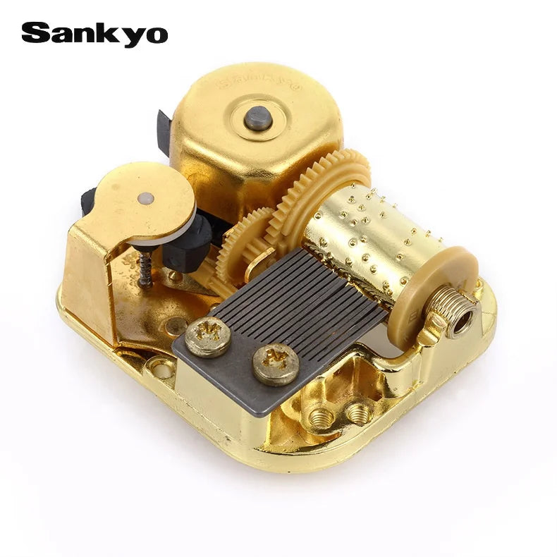 Ever Bright 18-Tone Wind-Up Rotating Music Box Gold Plating Hand Crank Movement Eco-Friendly Custom Logo Metal Construction 120S