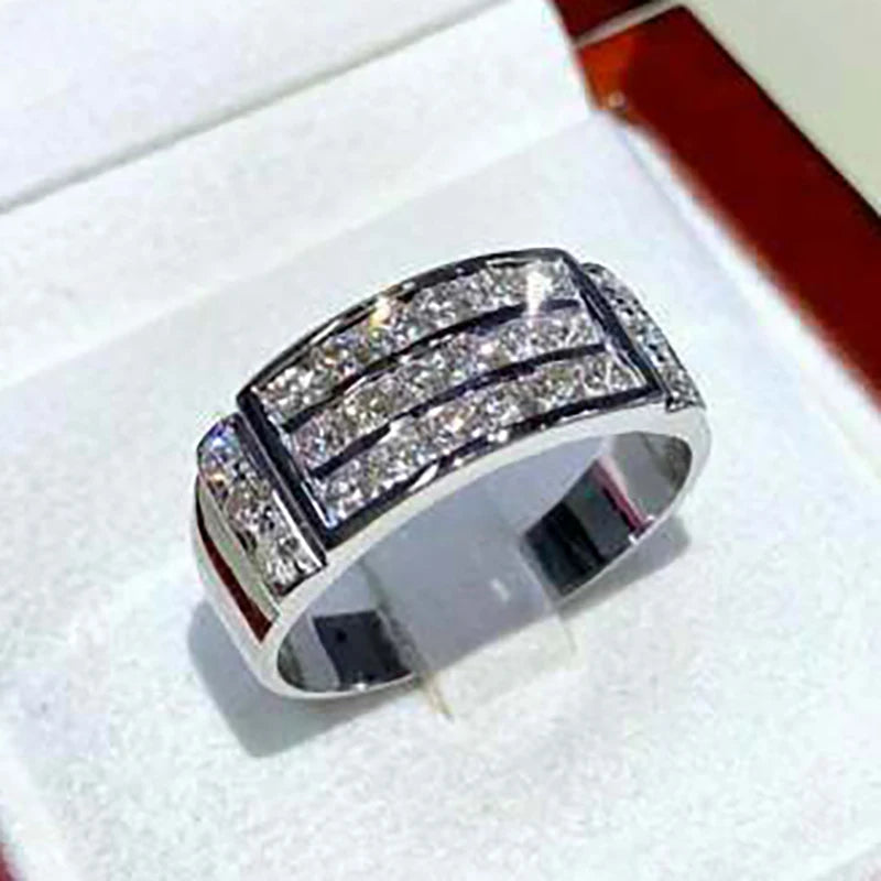 CAOSHI Top Seller Silver Plated Party Eternity Band Rings for Women Generous Anillos Fashion Ring