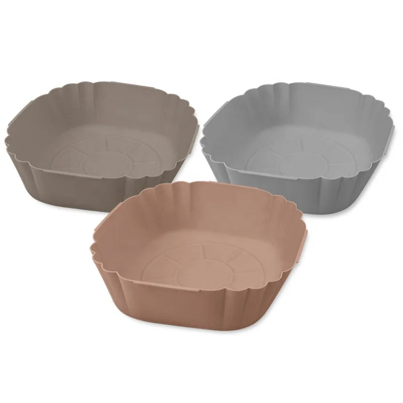 Wellfine Hot Sale Food Grade Silicone air Fryer Pot Accessories Reusable Easy to Clean Silicone Flip Grill Cage