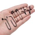 ZF Stainless Steel Men Earrings Hoop Earrings Black Cross Dangle Fashion Huggie Earrings Piercing Jewelry for Party