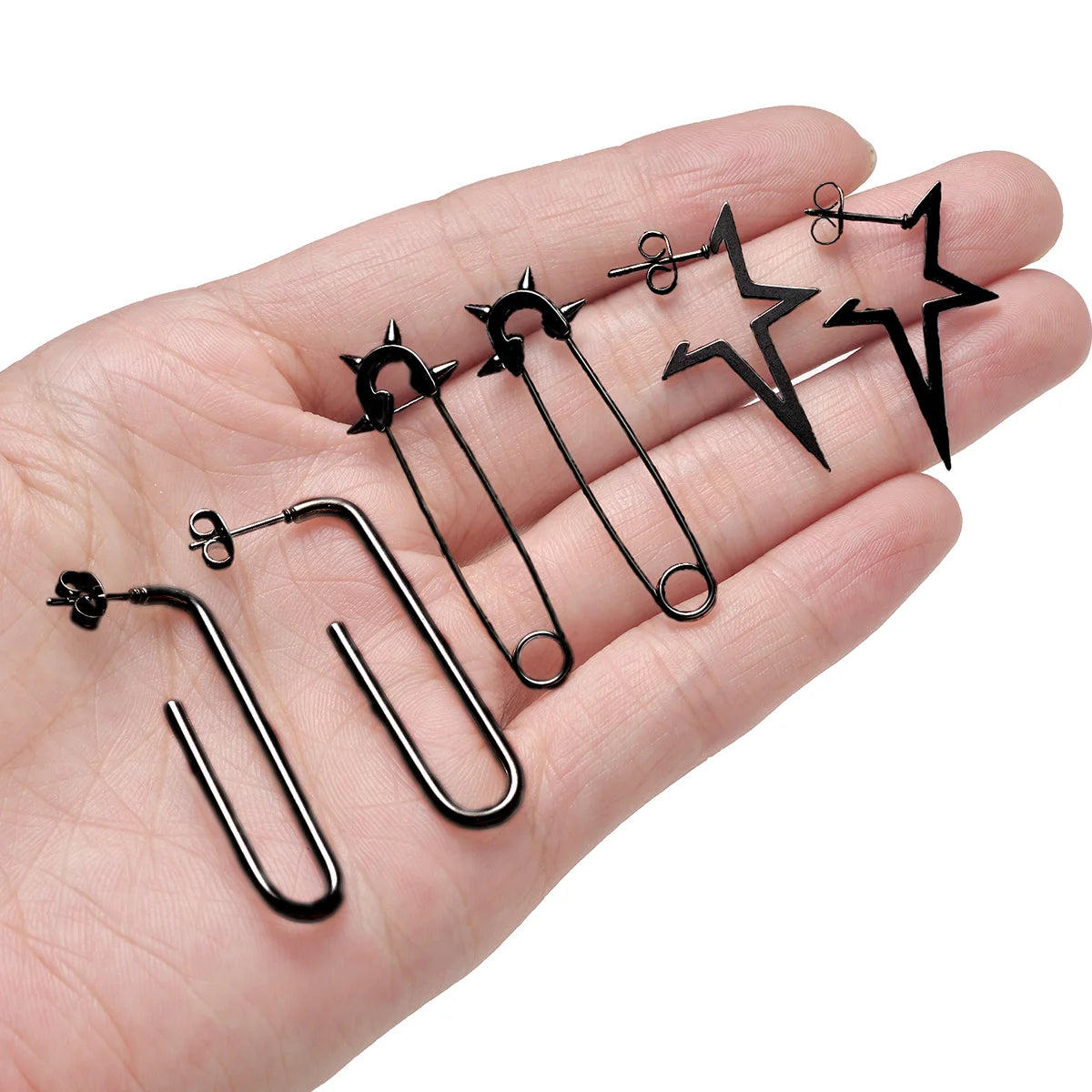 ZF Stainless Steel Men Earrings Hoop Earrings Black Cross Dangle Fashion Huggie Earrings Piercing Jewelry for Party